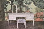 Picture of Stag Minstrel Dressing Table +New Stool in Ammonite / Belvedere Midnight