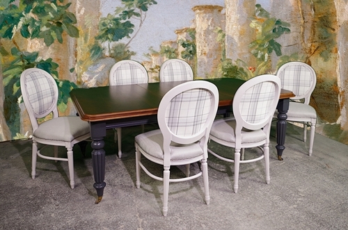 Picture of Antique Victorian Extending Wind Out Table and 6 Balloon Back Chairs