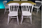 Picture of 5ft Pine Antique Farmhouse Table + 6 Spindleback chairs- Bianco Brillante