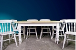 Picture of 5ft Pine Antique Farmhouse Table + 6 Spindleback chairs- Bianco Brillante