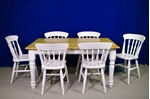 Picture of 5ft Pine Farmhouse Table + 6 Spindleback chairs- Bianco Brillante FF1357