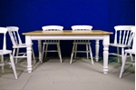 Picture of 5ft Pine Farmhouse Table + 6 Spindleback chairs- Bianco Brillante FF1357