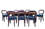 Picture of Antique Victorian Extending Wind Out Table and 8 Balloon Back Chairs