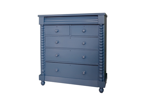 Picture of Large Antique Scotch Chest of Drawers in Carbon Blue