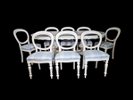 Picture of Large French Style Double Pedestal Dining Table + Eight Balloon Back Chairs