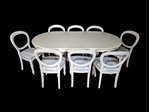 Picture of Large French Style Double Pedestal Dining Table + Eight Balloon Back Chairs