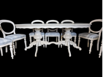 Picture of Large French Style Double Pedestal Dining Table + Eight Balloon Back Chairs