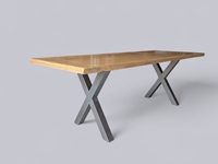 Picture of Industrial-style dining table with X-shaped legs