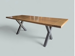 Picture of Industrial-style dining table with X-shaped legs